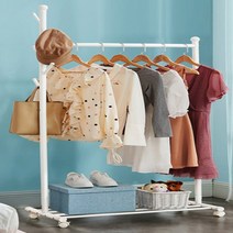 자작나무 행거 이동식 옷걸이 행거 스탠드 선반 걸이, 매탈블랙