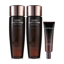 기초화장품 3종 블랙 캐비어 토너 + 에멀전 + 아이크림 고영양 캐비어 피부생기 브라이트닝 주름개선, 엔프라니 블랙 캐비어 3종 토너+에멀전+아이크림