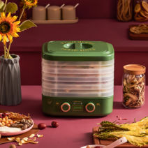 식품 건조기 야채 과일 약초 애완견 간식 건조, 화이트 더블 노브 정밀한 온도 조절