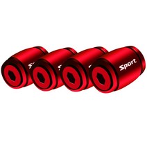 주차장 주차 스토퍼 고임목 Aqtqiq 아연 도난 방지 스포츠카 타이어 밸브 캡 휠 스템 밀폐 커버 1 세트, 10 C01799-Red