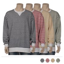 모던브릭 팝콘 스트라이프 트임 맨투맨