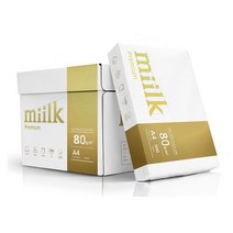 밀크 프리미엄 A4 복사용지 A4용지 80g 2500매 1박스, 단품