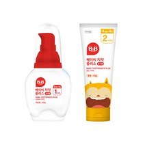 비앤비 베이비치약 액상형 사과향80g + 겔타입 딸기향60g, 1세트