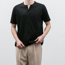 트임 절개 쿨링셔츠 Square Henly-neck Half Tee[BJ0735]