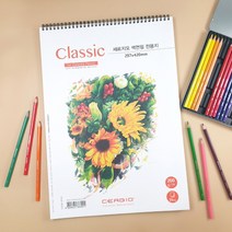 [세르지오] 스케치북 색연필 전용 클래식 CE206, [6690010]200g/240*320