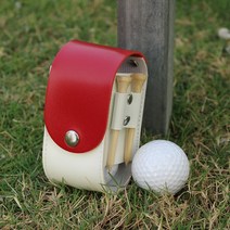 리비움 심플 가죽 버클형 골프 주머니 R-63, 레드, 1개