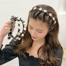 벨벳 보석 진주 머리띠 밴드
