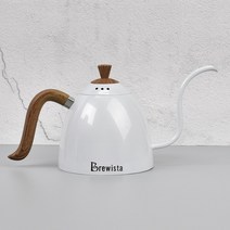 bonavita-pro-brewista 스테인레스 스틸 날씬한 입 손 커피 포트 교수형, 펄 화이트 0.7l