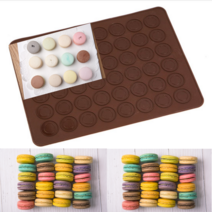 마카롱도안패드 마카롱틀 꼬끄도안 실리콘매트, 베이킹 실리콘 마카롱 48구 도안매트 1개