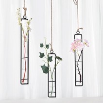 바보사랑 철제 행잉 벽걸이 화병 로프 팬던트.진바스, 소형
