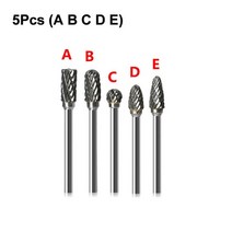 텅스텐 조각칼 텅스텐 카바이드 라우팅 라우터 비트 버 로터리 도구 조각 칼 커터 Dremel 목재 작업, [02] 5Pcs A B C D E