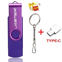 JASTER OTG USB 플래시 드라이브 스마트폰 및 태블릿 PC용 블랙 펜 회전식 메모리 스틱 4GB 8GB 16GB 32G, 09 Purple_05 64GB