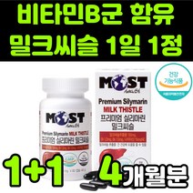 프리미엄 밀크씨슬 밀크시스 milk thistle 실리마린 silymarin complex 밀크티슬 밀크씨유 시리마린 헛개나무 추출물 비타민B군 무첨가 무부형제 직장인 수험생 추천, 2박스(4개월분)