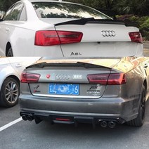 audi a6 c7 스포일러 탄소 섬유 리어 스포일러 트렁크 윙 m4 2012 2013 2014 2015 2016, 광택 블랙, 아우디