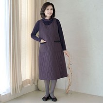 쉬즈마담 N2519 천연나뭇잎 누빔 조끼원피스 중년여성의류