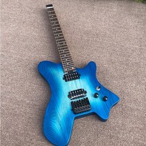 휴대용기타연습기 헤드리스 일렉트릭 퍼플 6 Steinberger 금속 음악 모든 스타일 맞춤 가능, 1.파란