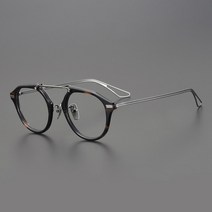반뿔테 실루엣 하은테 안경 빈티지 티타늄 남자 파일럿 옵티컬 여성