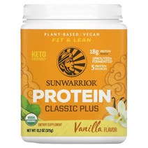 HK몰 Sunwarrior 프로틴 클래식 플러스 식물 기반 초콜릿 750g(1.65lb), 바닐라, 1.65 파운드