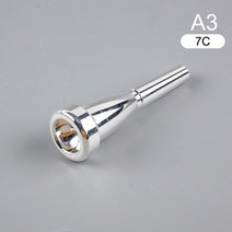금 관악기 벨라리오 트럼 펫 전문 트럼펫 마우스 피스 Meg 3c/5c/7c 크기 바흐 초보자용 뮤지컬 액세서리, 03 Silver7C