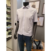 바쏘옴므 블루 핀 스트라이프 슬림핏 반팔 셔츠 WSV2TD67A -3990