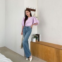 핏앤제이 ㅡ 든거부 퍼프 린넨 블라우스