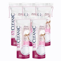 클레아닉 소프트 터치 화장솜 400매 (80매x5) / 천연 순면 100% 영유아 사용가능