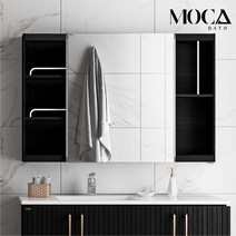 모카바스 모던 슬라이드 W1300 욕실 수납장, 모던 슬라이드 H800 블랙, 1500(W) x 800(H) x 175(D)