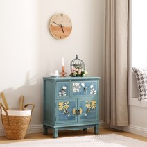 고가구 예단자개함 자개 장농 서랍장 나비장 약장 공예, D.Z011블루그린2단