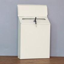 단독 전원 주택 철제 벽걸이 우편함 인테리어 벽장식 우체통 야외 편지함, 베이지 - 자물쇠