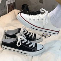 뮬운동화 캔버스 통굽 스니커즈 블로퍼 봄 심플 베이직 캠퍼스화 대학생 슈즈 여성운동화