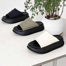 심플 통굽 찍찍이 슬리퍼(5cm) [L836]
