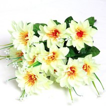 조아트 3+2행사 인테리어조화 꽃 성묘꽃 산소꽃 납골당꽃 40종 모음, 12_다알리아-크림