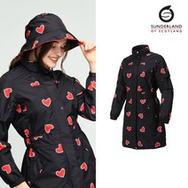 선덜랜드 선덜랜드 여성 하트 프린트 비옷 - 16152RC64, 블랙