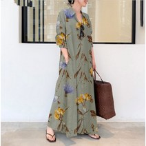 보헤미안 원피스 린넨 셔츠 오버핏 데일리룩 자연주의 빅사이즈 미시룩 히피룩 휴양지 중년