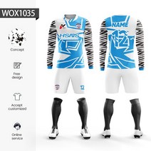 맞춤형 승화 100% 폴리에스테르 축구 유니폼 훈련 저지 세트 겨울 야외 긴팔, 05 WOX1035, 1개