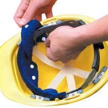 안전모 땀흡수 밴드 이마땀 공사, 안전모 이마 땀밴드 블루