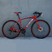 JINGMING 산악자전거 모노코크 레이싱 스프린터 솔리드 26인치 MTB, 공기 주입용 타이어, 레드 24단-40칼바퀴