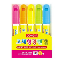 동아연필 고체형광펜세트 원형, 5색, 25개