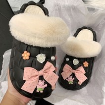귀여운 짱구 시나모롤 그로밋 디자인 부드러운 층간소음 방지 슬리퍼 실내화 사무실 거실 실내 털 보온 겨울 여름 거실화 커스텀 기능성, AO + 250-255