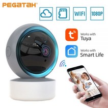 베이비캠 펫캠 1080P IP 카메라 Tuya 무선 스마트 홈 Wifi Survalance P2P HD 보안 감시 2 웨이 오디오 베이비 모니터, camera with 128G_EU 플러그