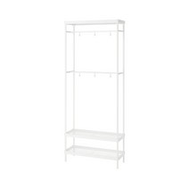 이케아 마카페르 코트걸이+신발수납유닛 화이트78x193cm/수납선반 행거
