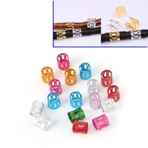 레게 드레드락 헤어 칼라 클립 홀더 집게 핀 퍼플 50p