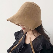 제이에이치 국내산 챙 넓은 와이어 밀짚 보넷 모자 지사 니트 벙거지 모자 버킷햇