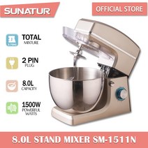 스파반죽기 스파믹서 스탠드 믹서 스테인레스 스틸 1500W/8L 헤비 듀티 지능형 케이크 주방 음식 반죽 빵, 협력사, 나, 8리터