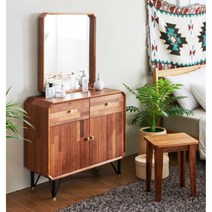 엔틱 거울형 팔각 서랍 옷장겸 화장대 세트 펜션 주니어룸 드라마 자취방, M돌핀_세트_블랙