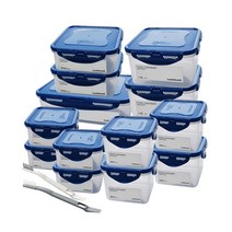 [락앤락] 클래식 더 블루 밀폐용기 13종 + 세척솔 2p 실속구성 세트(냉동 냉장 전자, 상세 설명 참조