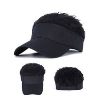 TORIMALL 인모 골프 썬캡/ 남성 가발 모자/ 개성있는 패션 모자 색상 택1, 인모썬캡(블랙브라운), 인모썬캡(블랙브라운)