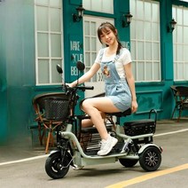 세발전기자전거 여성용 전동스쿠터 출퇴근 배달용 삼륜 미니 모토벨로, 고객메세지, 15A리튬배터리배터리수명60km2인승