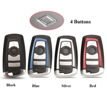 자동차키 스마트키Jinyuqin-스마트 자동차 키 셸 커버 리모트 키리스 케이스 BMW CAS4 F FEM 3 5 7 시리, 02 4 Buttons_03 파란