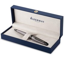 Waterman 엑스퍼트 볼펜 | 루테늄 트림이 있는 메탈릭 실버 래커 | 미디엄 포인트